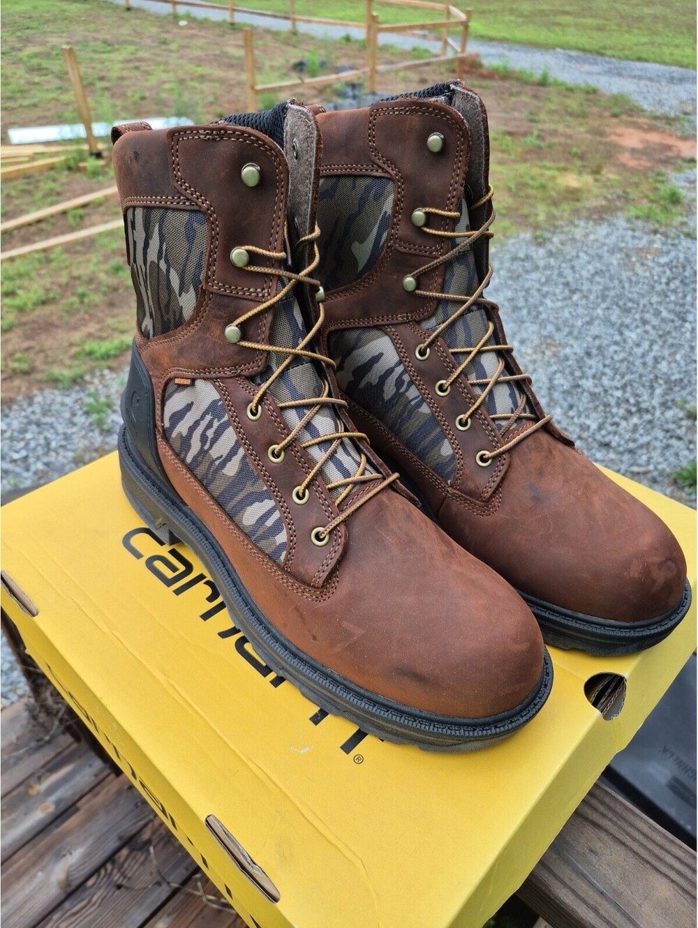 Carhartt Ft8002-M Ironwood Waterproof Camo Work Boots Men Brown/Mossy Oak Sz 13